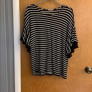 Black and White Striped Top